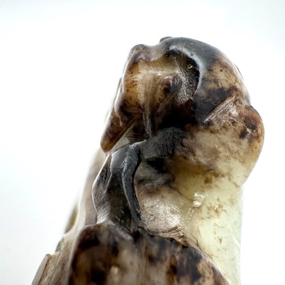 17 c ? Jade Carved Mythical Beast Dragon Foo Dog Figurine Rustic Stone Antique - Picture 5 of 10